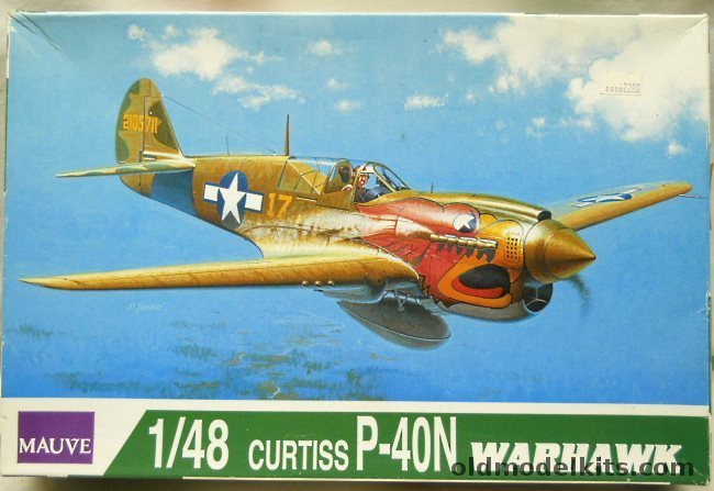 Mauve 1/48 Curtiss P-40N Warhawk - With True Details TD48451 Resin Cockpit / True Details 45055 Wheel Set / Three Guys Decals / Aeromaster Decals - Plus Mauve Decals For USAAF 502 Fighter Squadron Sr. no. 42-105711, 00081-1500 plastic model kit